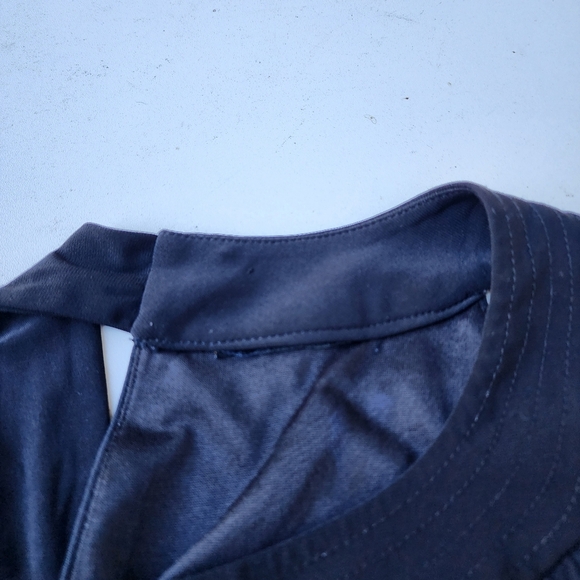 Just Taylor Blue Black Tan Tropical Floral Halter Knee Leghth Tie Back Dress 8 - Picture 11 of 13